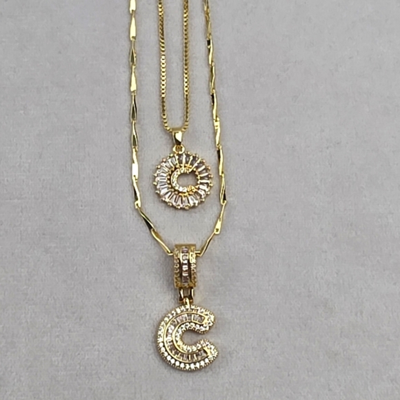 NIB YSTT Gold/Silver Layered Necklace Set Initial Pendant Multiple Letters!! - Picture 2 of 9